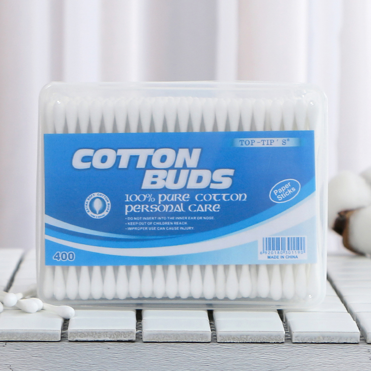 400PCS Bamboo Wooden Paper Stick Double Heads Ear Cleaning Cotton Buds Cotton Swabs