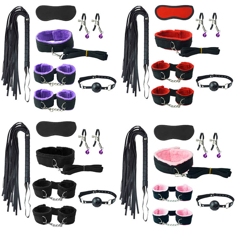 Adult Bdsm Restraints Sex Toys Collar Blindfold Handcuff Kit Bondage Gear