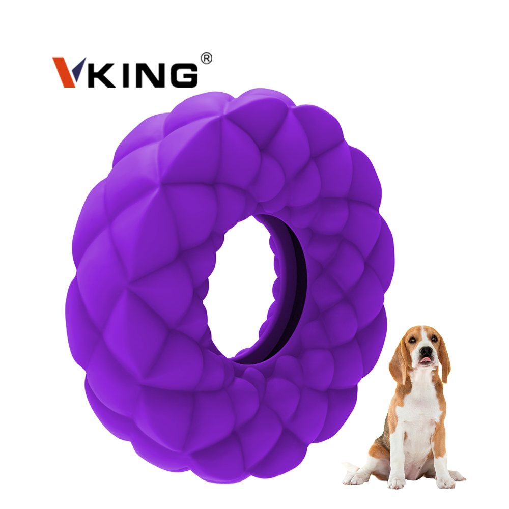 Vking Amazon Natural rubber Play Ring Feeder Pet Interactive Dog toy