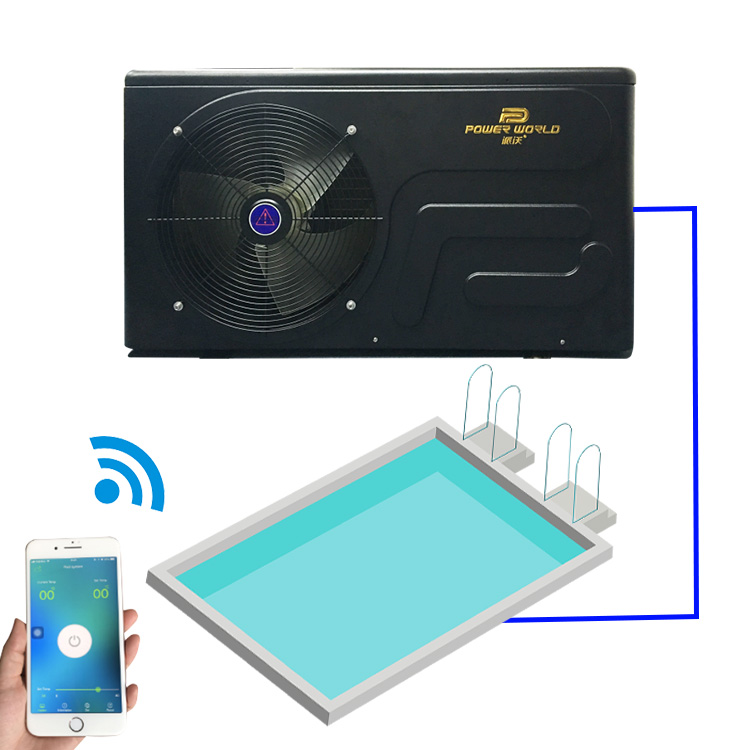 Воздушный Источник R32 с Wi-Fi управлением, нагреватель для бассейна из АБС-пластика, вертикальный полный инвертор, тепловой насос для бассейна