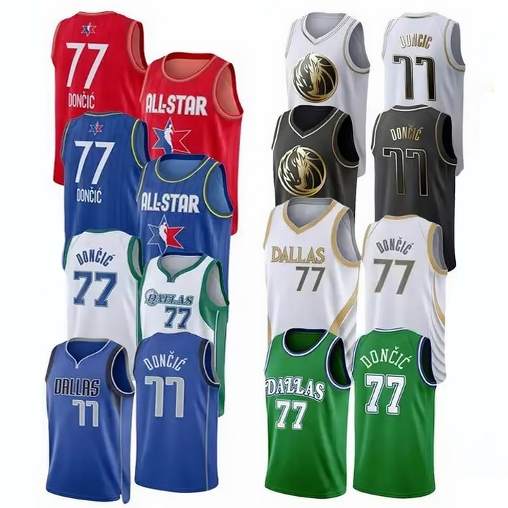 2023 новый сезон баскетбольная майка Dallas #77 Luka Doncic прошитая баскетбольная форма мужские шорты NBAing баскетбольная майка