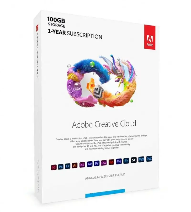 Оригинальный лицензионный ключ obe Creative Cloud, подписка на 1 год, все приложения 24/7 Online 2023