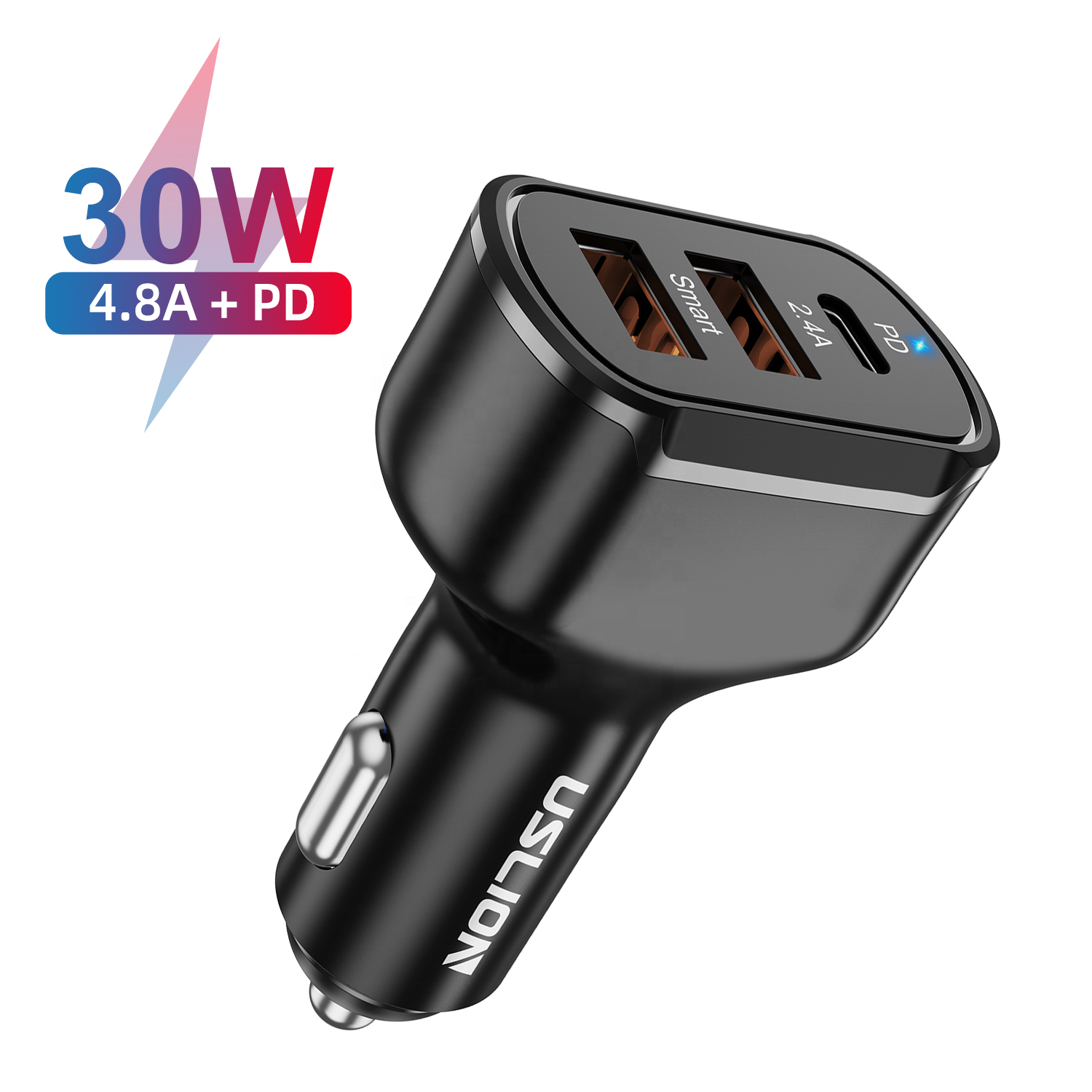 Автомобильное зарядное устройство USLION CE 30 Вт PD 3, быстрая зарядка 4,0 3,0 QC4.0 QC3.0, универсальное быстрое зарядное устройство Type C для мобильного телефона iPhone