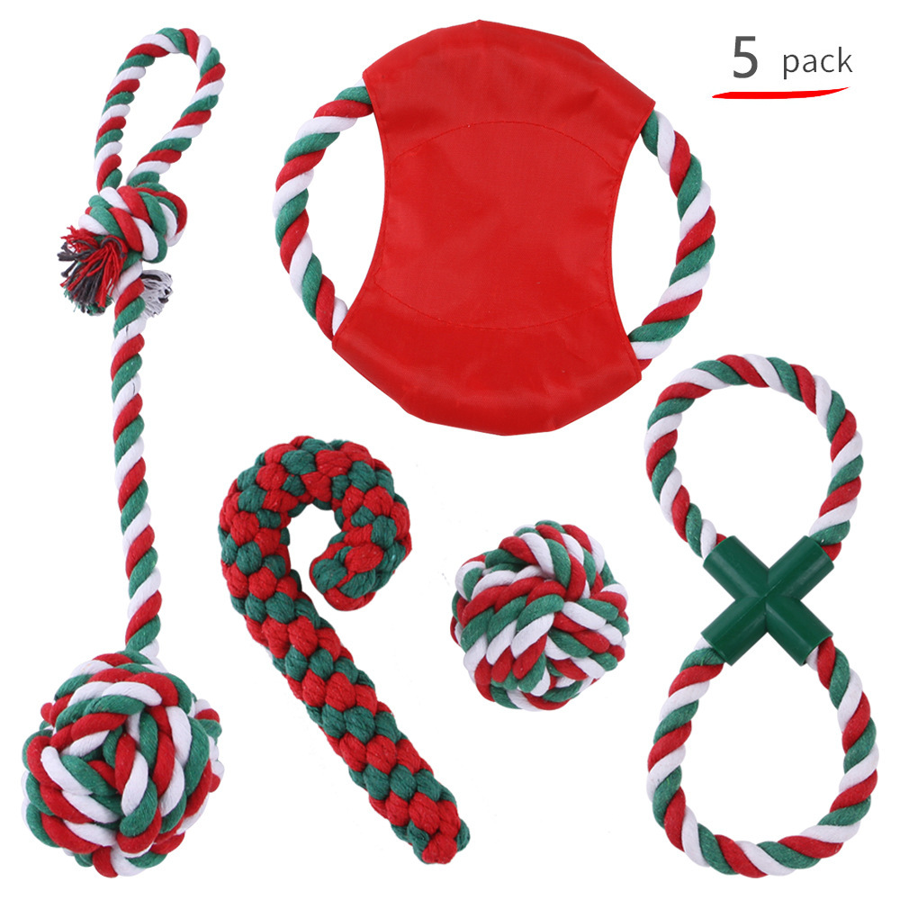 Manufacture Colorful Molar Pet Cotton Rope Toys Pet Chew Toy Set Dog Toy