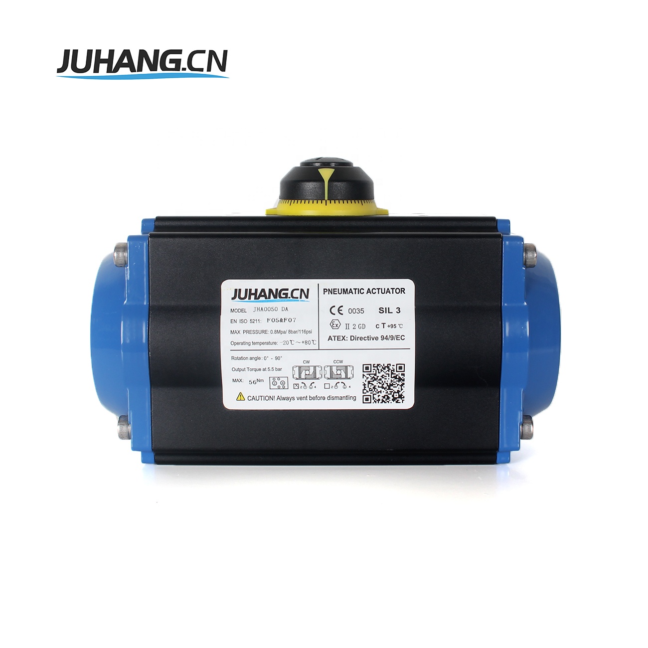 JHA series DA Pneumatic Rotary Actuator for ball valve color customizable