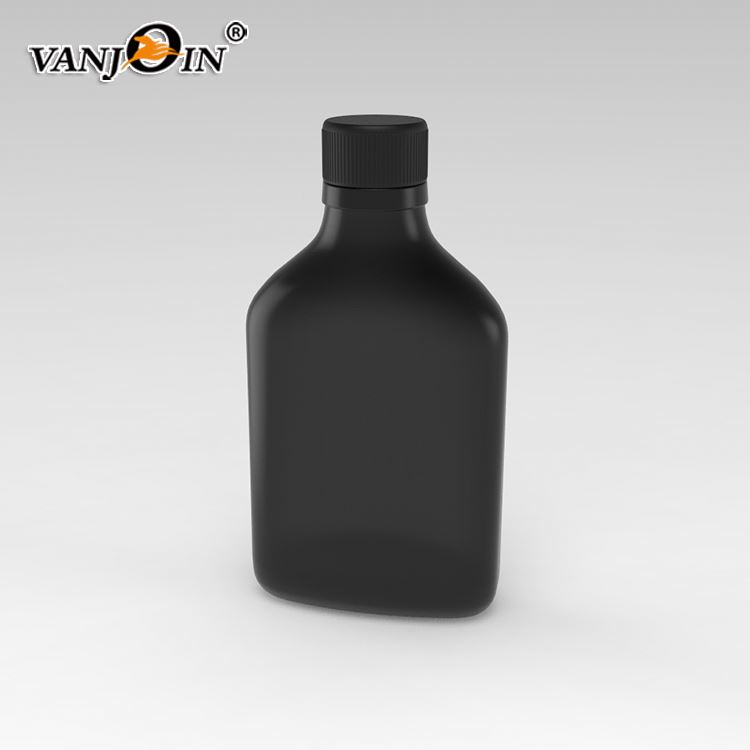 Недорогая прозрачная коричневая стеклянная баночка уникальной формы, контейнер для виски, колба для джина с черной крышкой с винтом