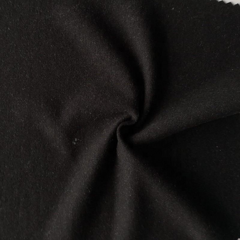 OEKO Certified Ethically Black Color 63.4% Bamboo 32.2% Cotton 4.4% Spandex Fabric Bamboo Stretch French Terry For Hoodie
