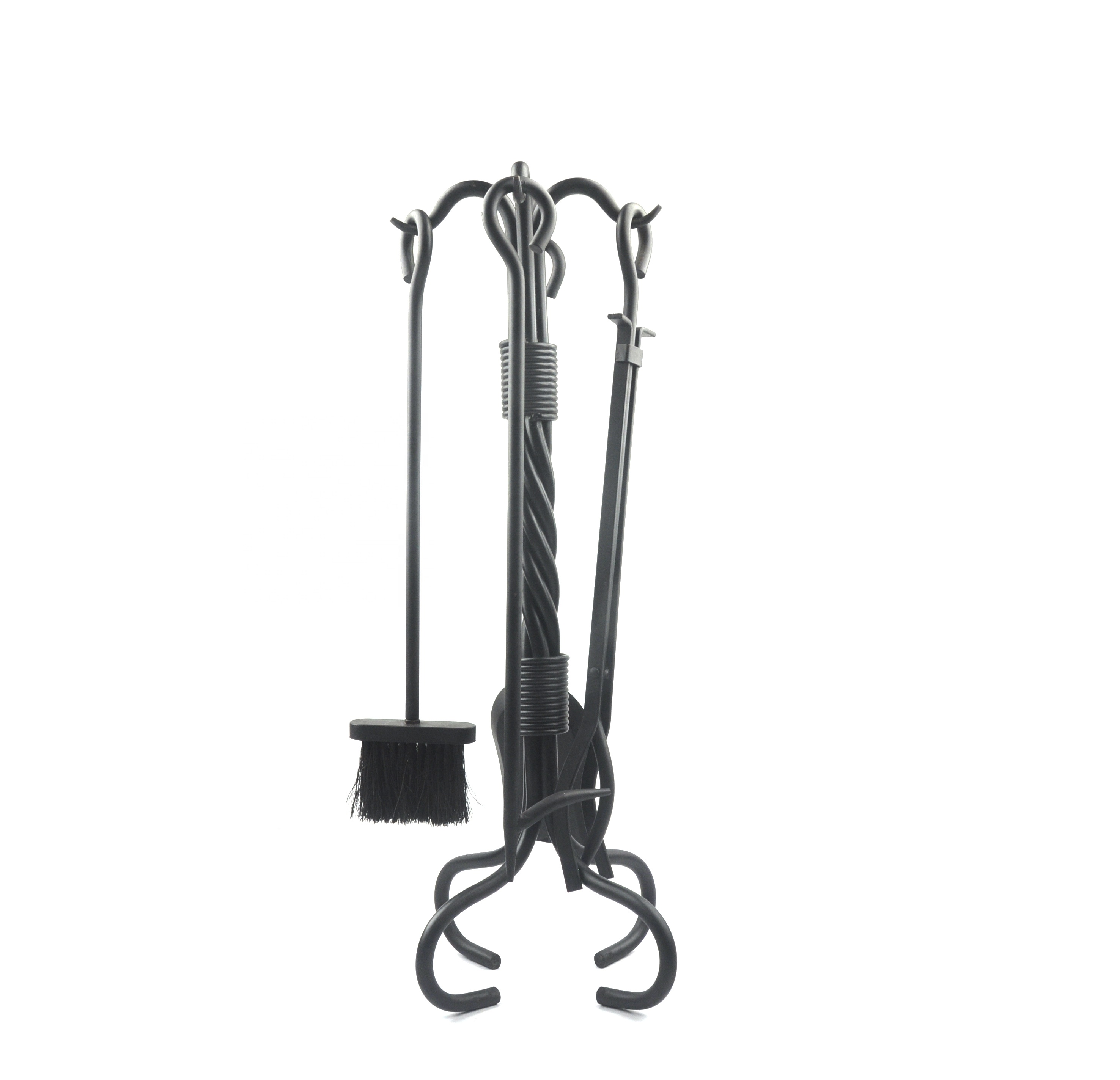 High Quality Black Metal Fireplace Tools Set For Sale