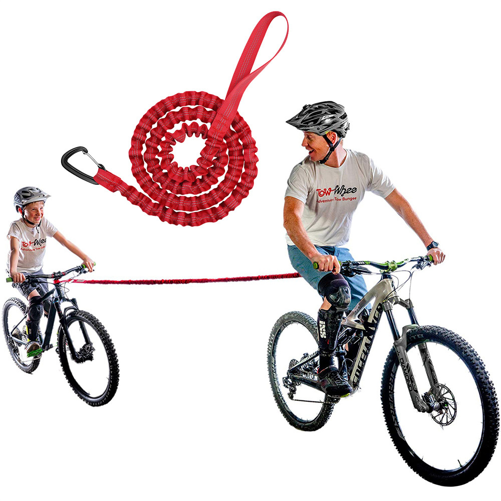 Bike Bungee Tow Rope for Kids | MTB & Cycling Stretch Pull Strap for Riding Further Bicycle Tow Rope with Quick Hook