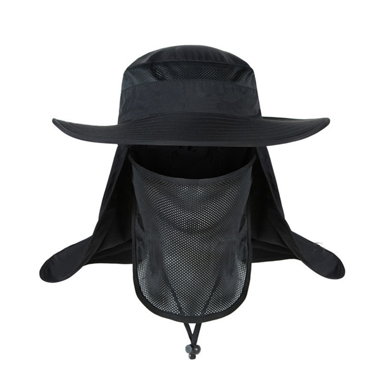 Outdoor UV Sun Protection Wide Brim Fishing Cap Mesh