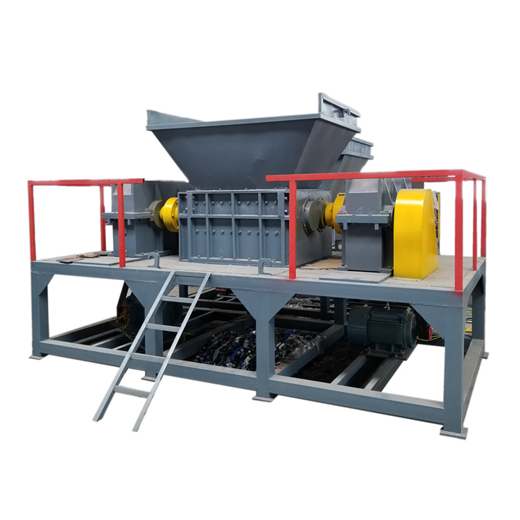 Waste tire crusher double shaft shredder recycling machine