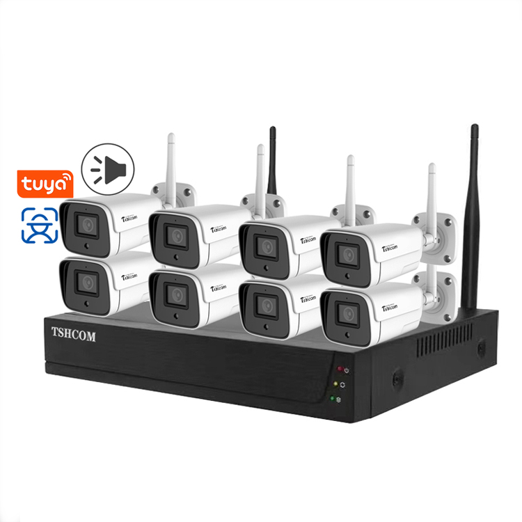 Tshicom OEM Tuya 8ch 2MP P3MP 5MP 4K Wi-Fi беспроводной 2-полосная аудио 8ch cctv dvr kit ccтв nvr для дома, набор для самостоятельной сборки cctv cam