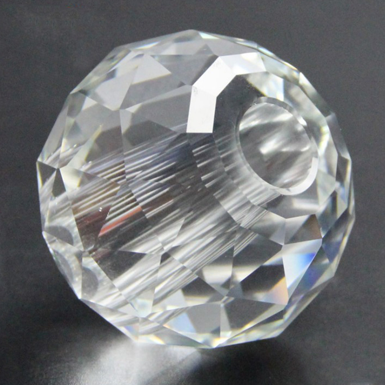 Wholesale Faced clear crystal ball 20mm 40mm 60mm 80mm 100mm Faceted Hollow glass balls with hole Drilled Crystal Glass Ball