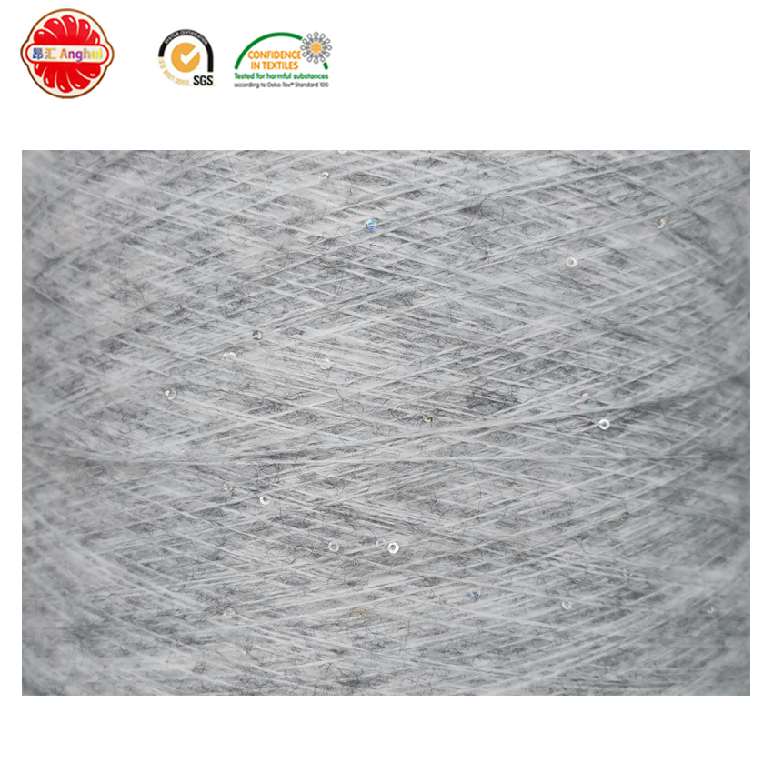 Factory Direct Sale Multicolore Fancy Mohair Blended Merino Wool Sequin Yarn For Mohair Cardigan