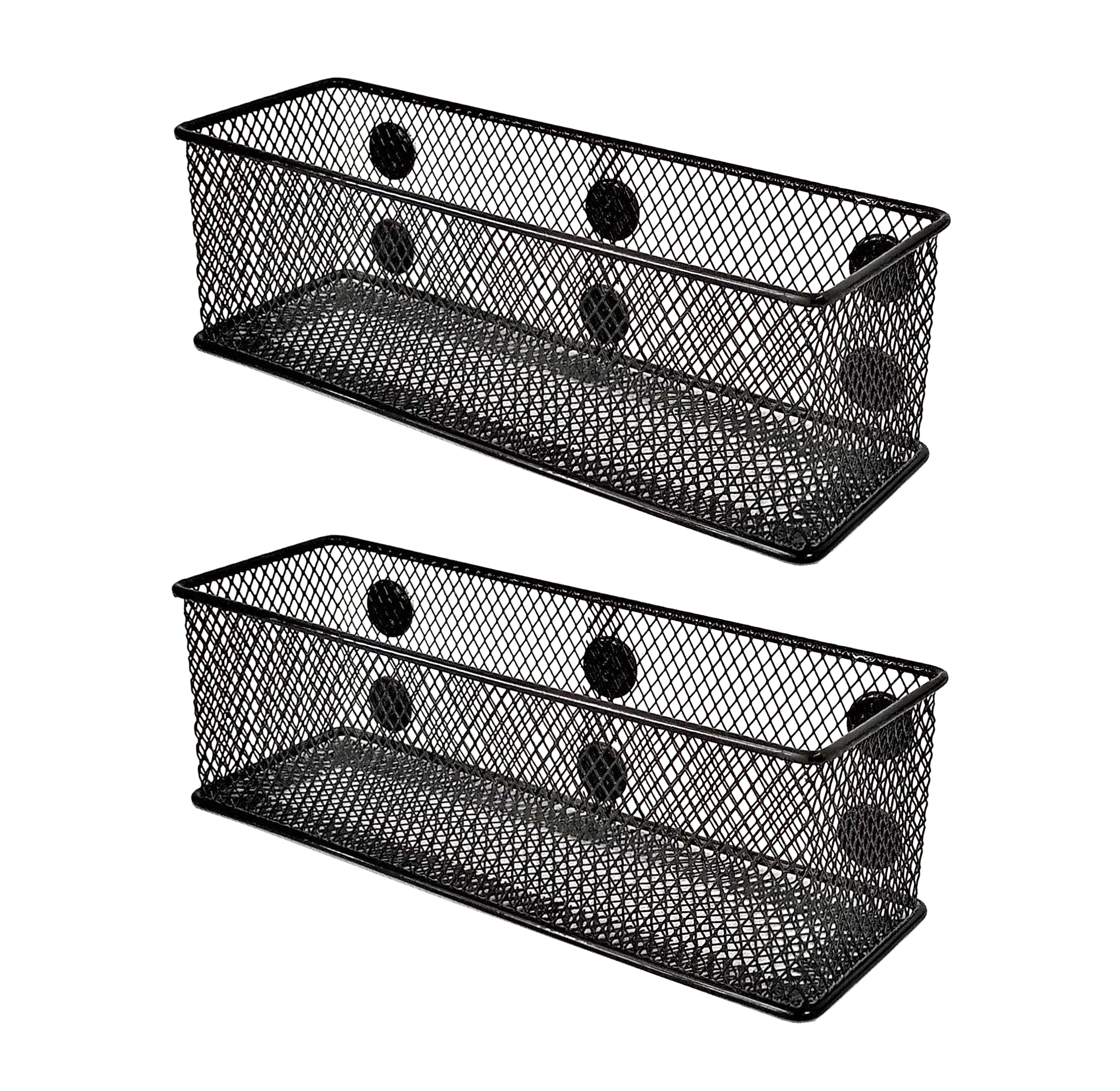 Магнитные корзины для хранения Pack-2 Black Wire Mesh корзины для хранения с сверхмощными магнитами