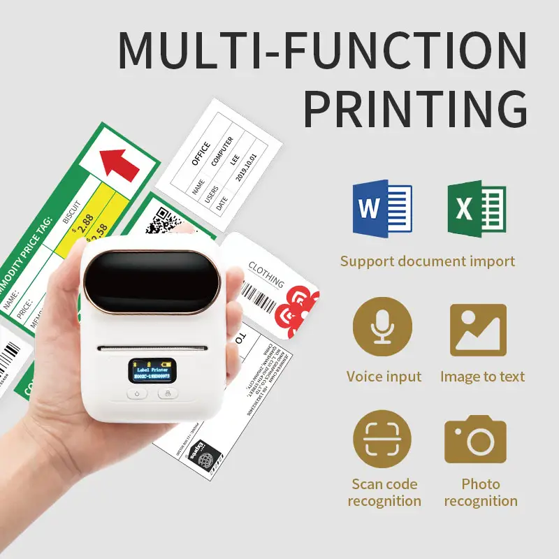 Thermal Printer 58 Mm Stocked Handheld Blue Tooth Receipt Barcode Mini 58 Mm Thermal Label Portable Printer