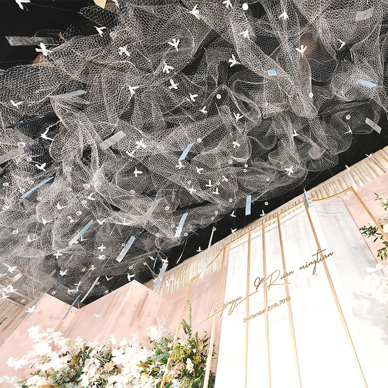 Mirror sequins wedding background double-sided lens welcome area decoration sequins leaves celebration wedding props decorations
