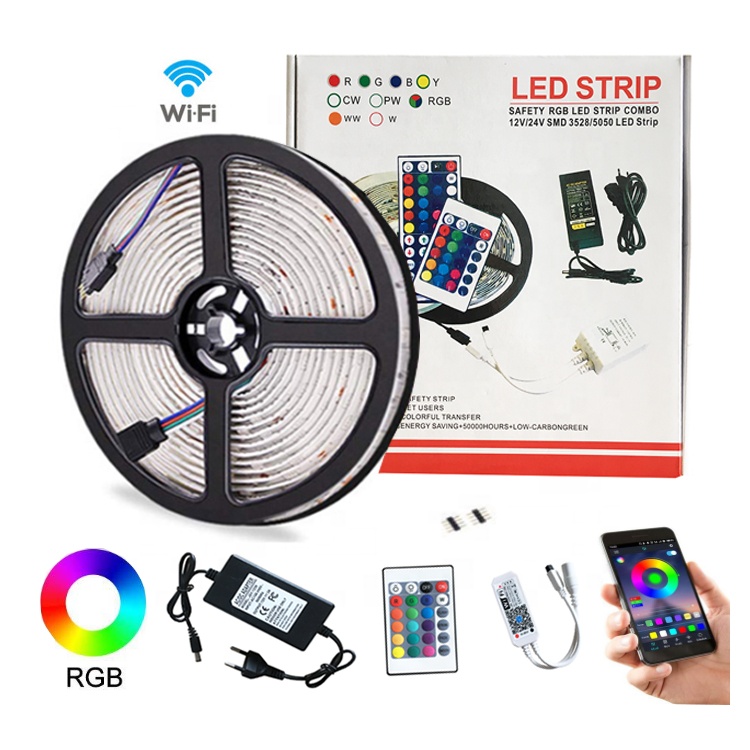 Водонепроницаемая светодиодная лента 12 в 24 в 5050 rgb rgbw Smart Wifi app