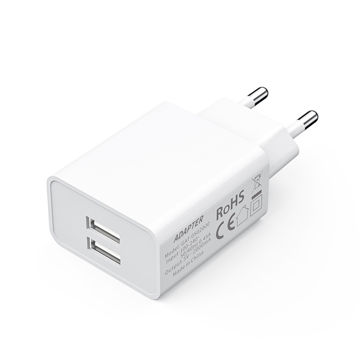 Производитель поставщик Ce 2 Usb порты 5v 2a путешествия портативный универсальный телефон настенный переходник для зарядного устройства