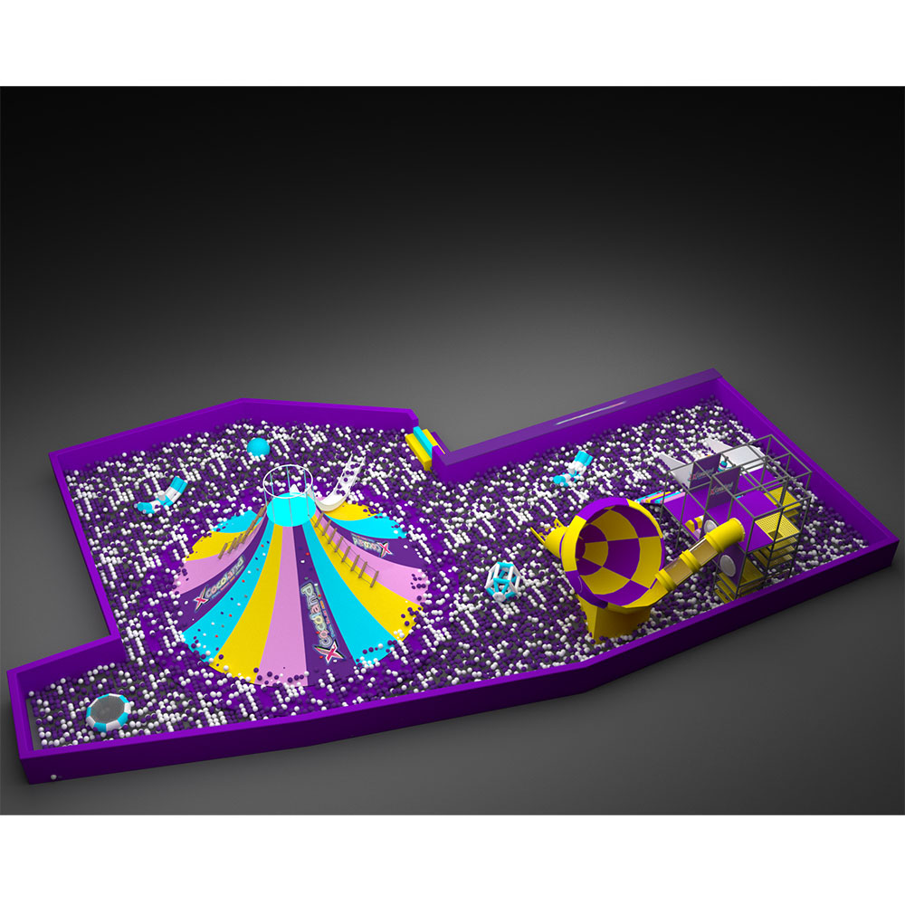 Pokiddo Large Entertainment Equipment Customized Purple 3-12 Year Olds Trampoline Park Ocean Ball Pool
