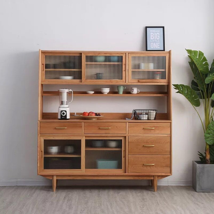 Multi Functional Craft Storage Cabinet Glass Pot And Pan Organizer For Cabinet Coffee Corner Wine Cabinet Bar Living Room CW1029