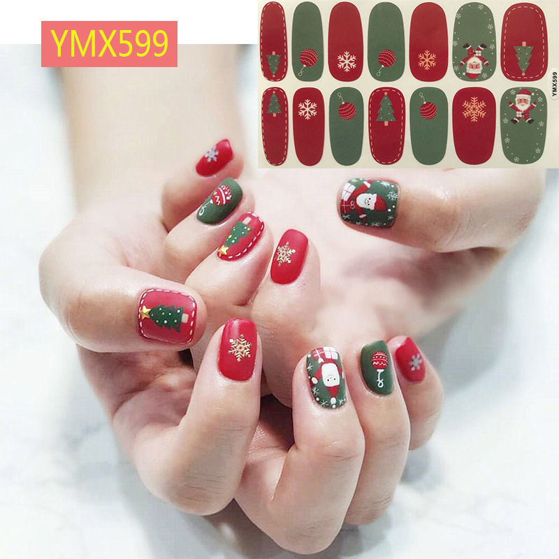 OMG 2020 Fahion Christmas 3d nail stamping wraps charm decoration art stickers Xmas nail polish sticker decals