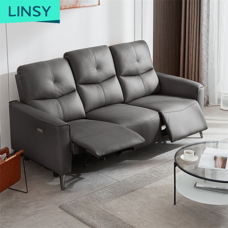 Linsy 3 Seat Hot Selling Comfortable Recliner Sofa Supplier Sectional Recliner Sofa Set Modern Living Room Furniture LS316SF3