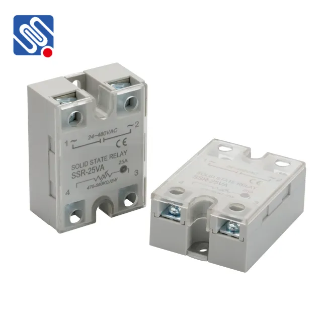 Relay 25a Meishuo SSR-25VA 25A SSR Single Phase Solid State Relay