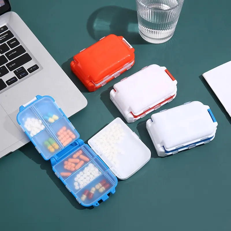 Small Pill Box, Waterproof Portable Daily Small Pill Case for Purses Pocket Compact Travel Medicine Holder