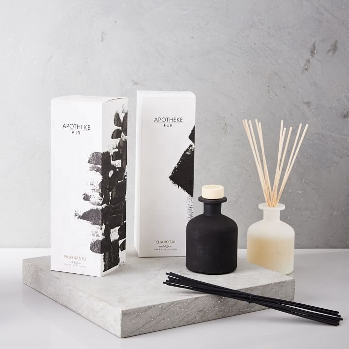 Mescente 200ml подгонянный Черный стеклянная бутылочка, упаковка коробки для reed масла диффузор настроения с пробкой для гостиницы