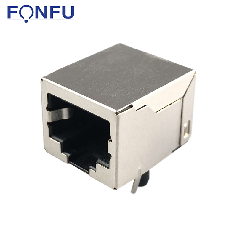 PCB metal female socket 8P8C 18mm RJ45 connector Single Port Shielded 8 pin 90 degree Modular Jack