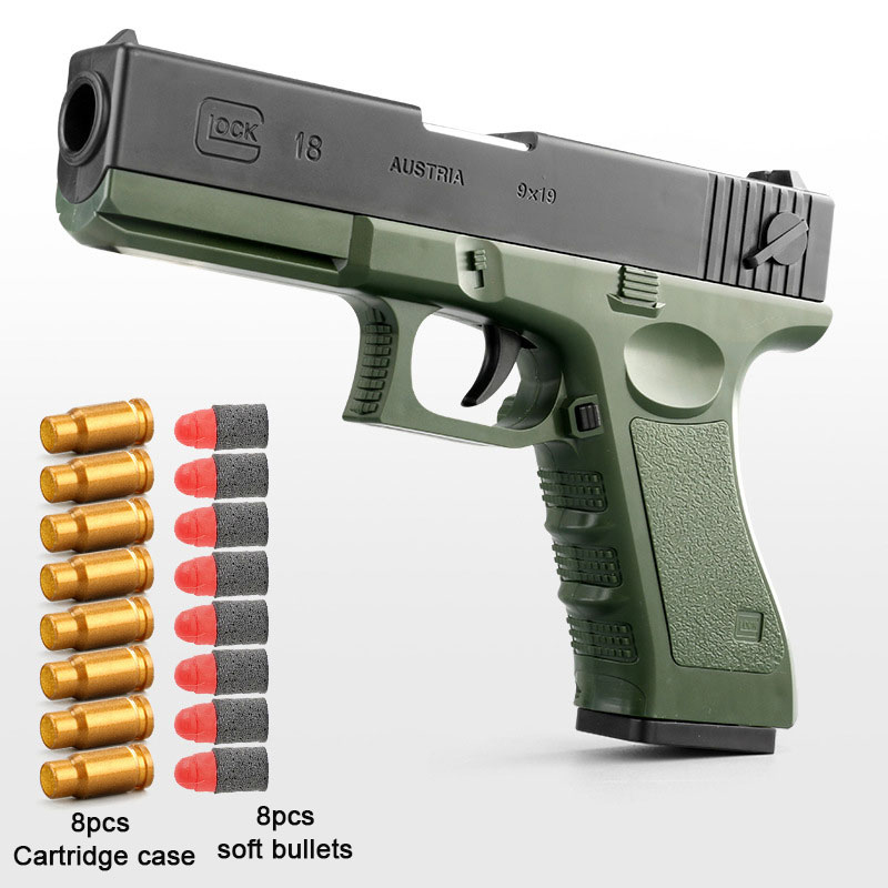 2021 Amazon hot Selling Plastic Toy Gun Shell Ejection Soft Bullet Toy Gun M1911 Small Pistol Manual Loading