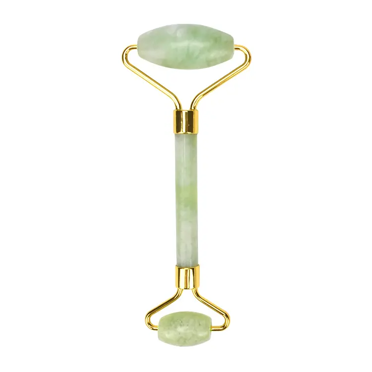High Quality Natural Gemstone White Green Milk Jade Facial Massage Roller