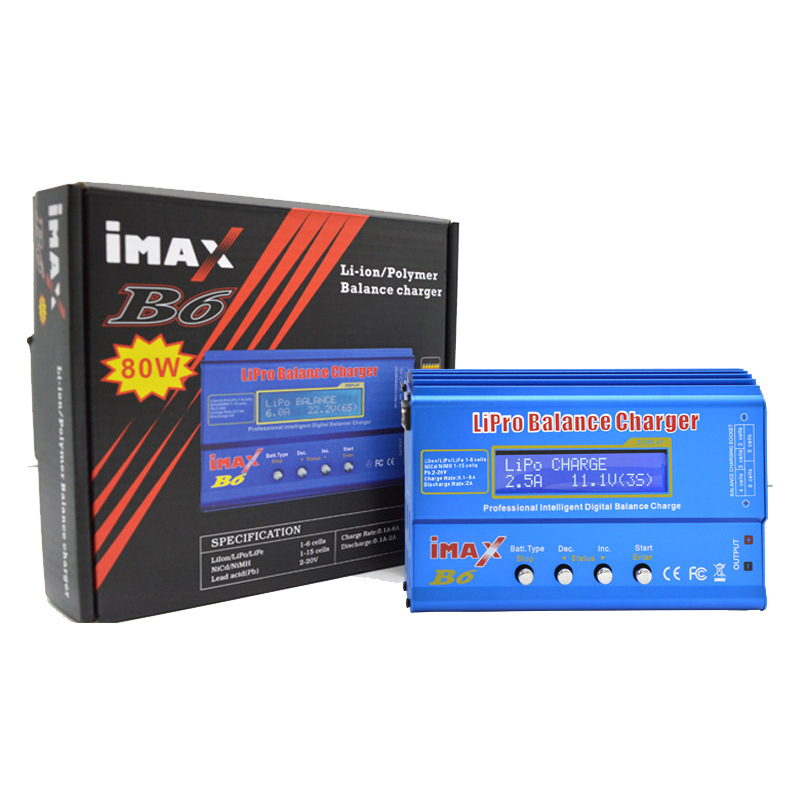 Профессиональное зарядное устройство AC 80W B6 Lipo Dual Power Balance Discharger Li-Ion RC Battery IMAX B6 Charger