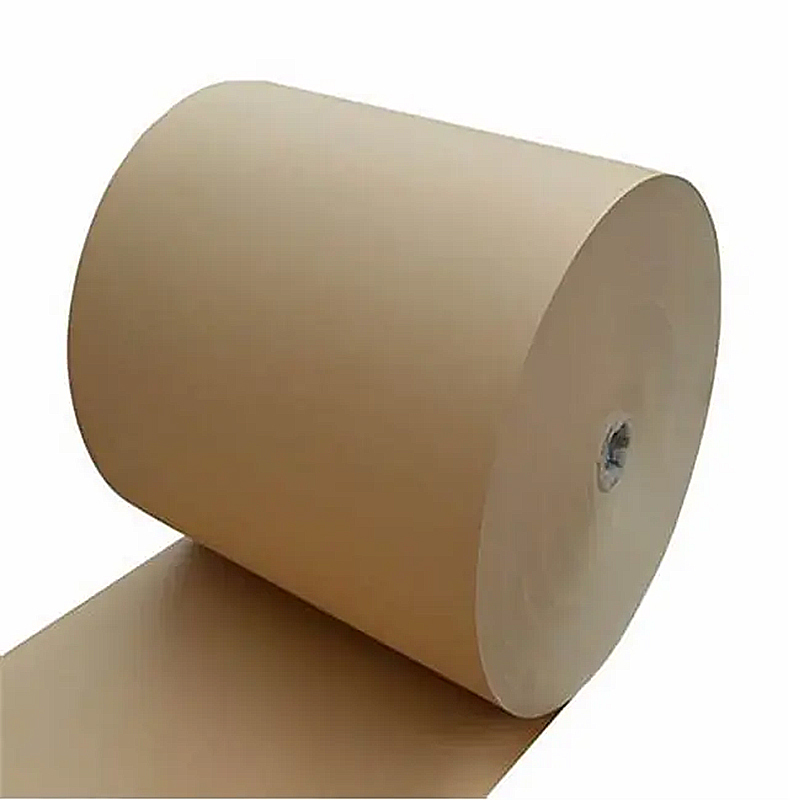 Wholesale Custom Size Industry Grade Recycled Brown Kraft Paper Roll Pulp Material with Coated Clothing Packaging Boxes