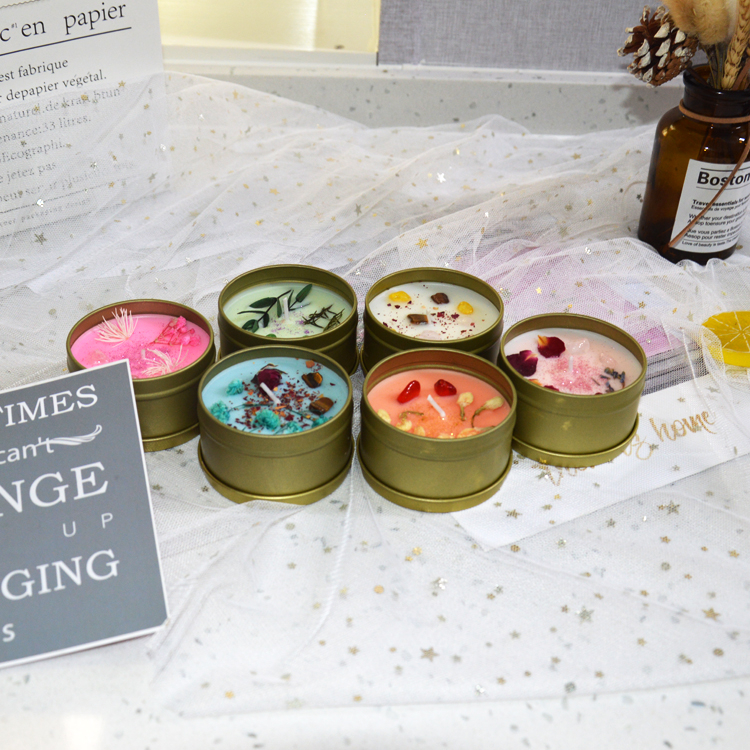 customized fragrance luxury Environmental friendly soy wax healing scented candle in tin can