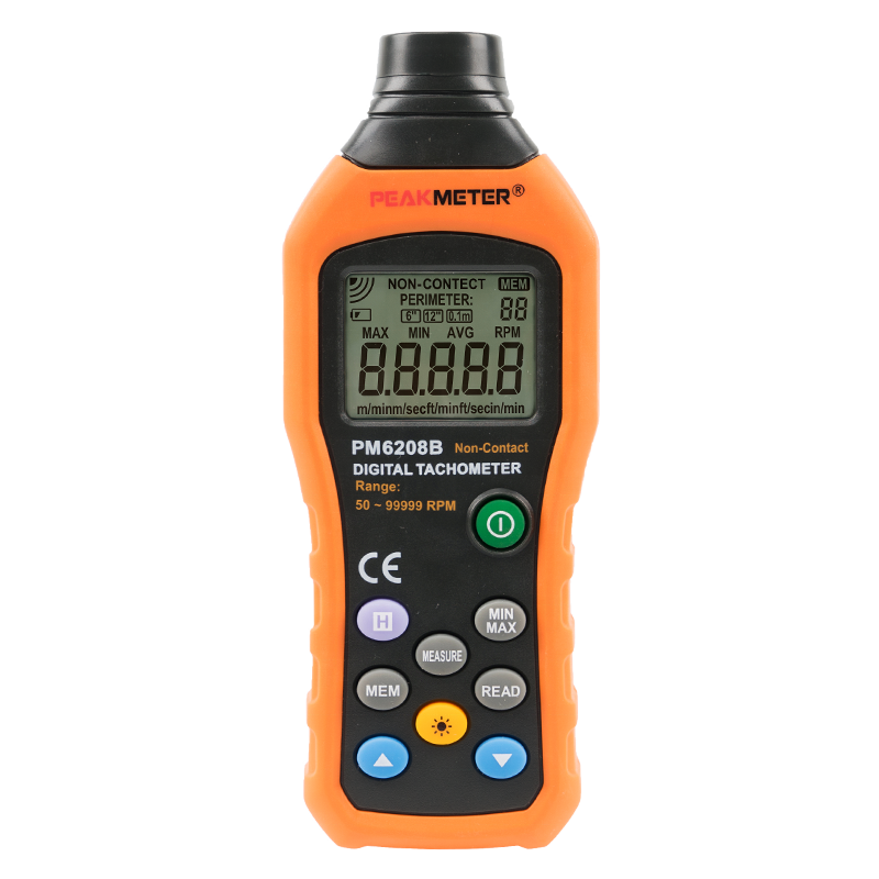 Peakmeter PM6208B Электрический цифровой измеритель оборотов в минуту Лазерный Фото Тахометр мини Тахометр мотоцикл спидометр ЖК-дисплей
