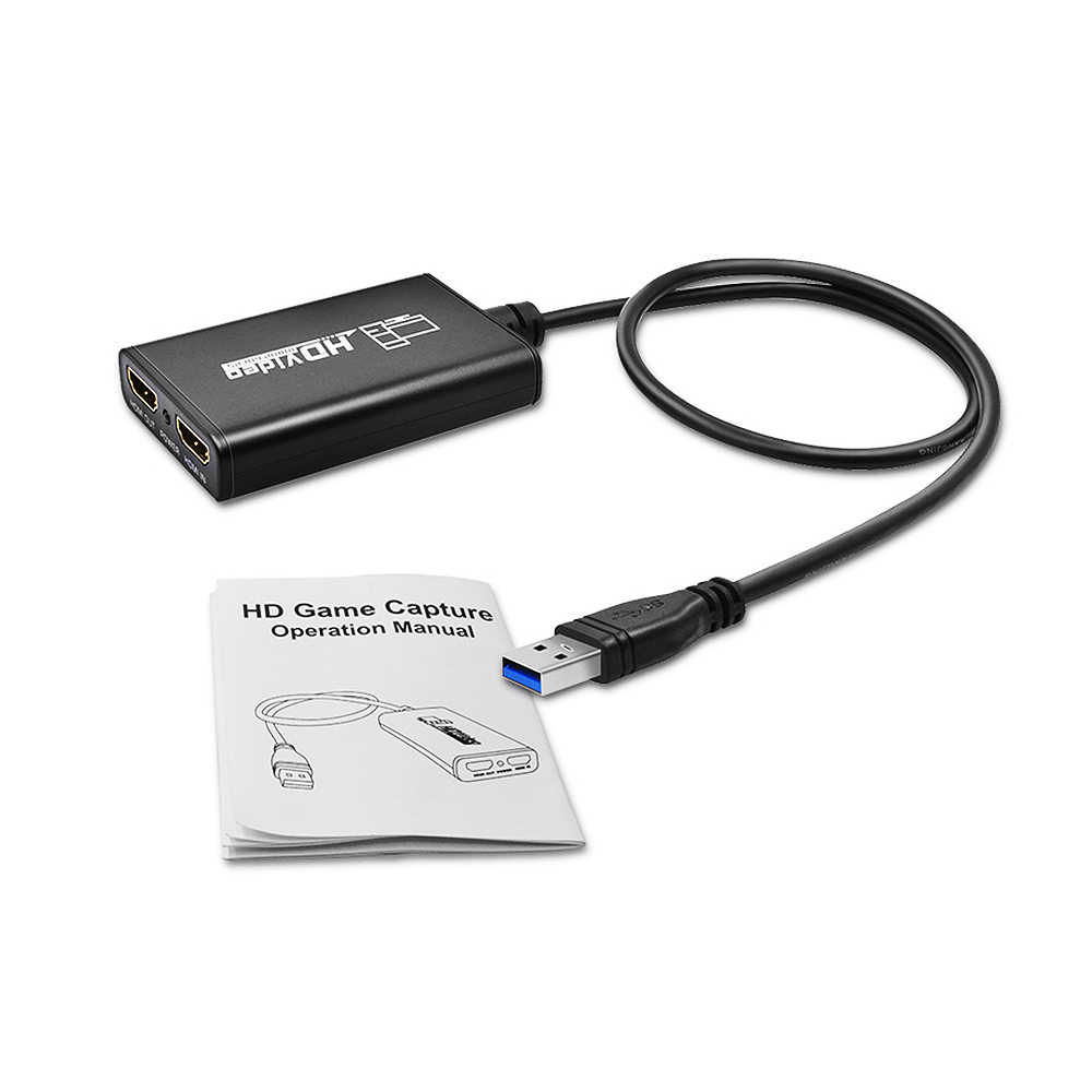 Плата для захвата видео AOEYOO с USB 3,0 на HDMI, поддержка YUY2, 4K, вход без задержки, живая трансляция, 4k, карта для захвата видео с петлевым захватом игр