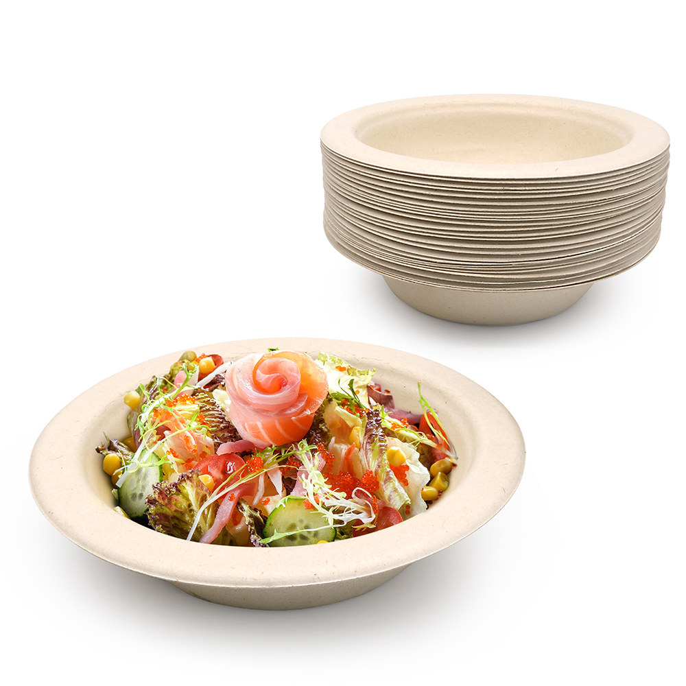 16 oz Compostable Bowls Natural Bagasse Everyday Tableware Biodegradable Disposable Eco-Friendly Bowls