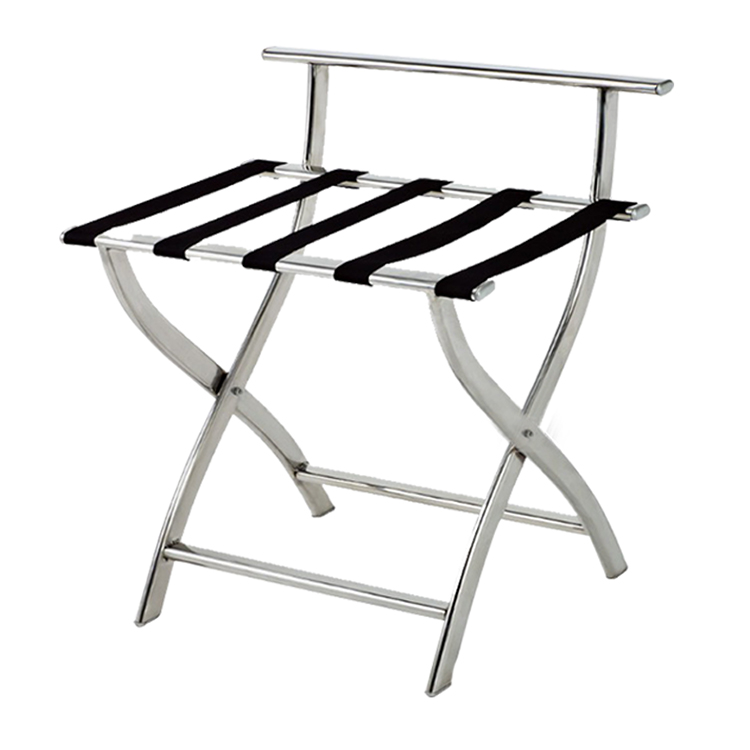 Durable Hotel Luxury Room Stainless Steel Portable Folding Luggage Racks with Back Foldable