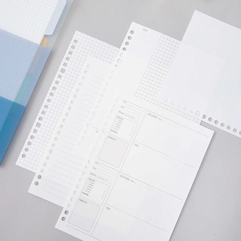 Customised dotted refill blank print cheap recycled sales promotion loose-leaf notebook paper with holes