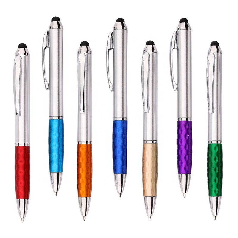 Hot sales promotional colored grip stylus ball pen advertising gift touch screen twist ballpoint pen for business and office