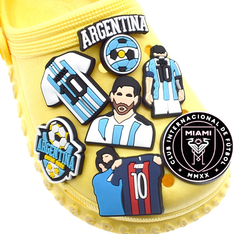 Argentina messi, спортивная звезда, крокодил, шармы для обуви