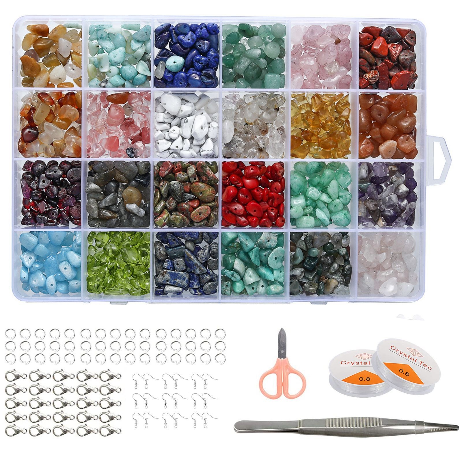 Diy Irregular Crystal Chips Stone Beads Gemstone Beads Kit Crushed Chunked Crystal Loose Beads Jewelry Making Decor Crafts