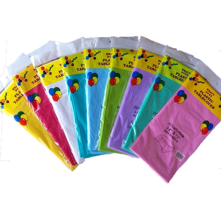 137*183 cm Disposable Party Tablecloth PE Plastic Dining Table Sheet Birthday Dessert Solid Color Table Cloth