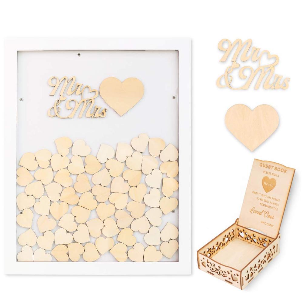 Wooden Guest Book Frame Wedding Drop Box for Wedding Gifts