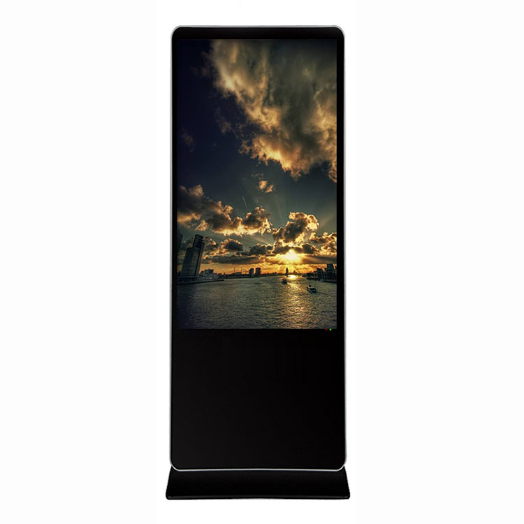 55 дюймов закаленное стекло рекламы lcd киоск напольная подставка сенсорный экран digital signage