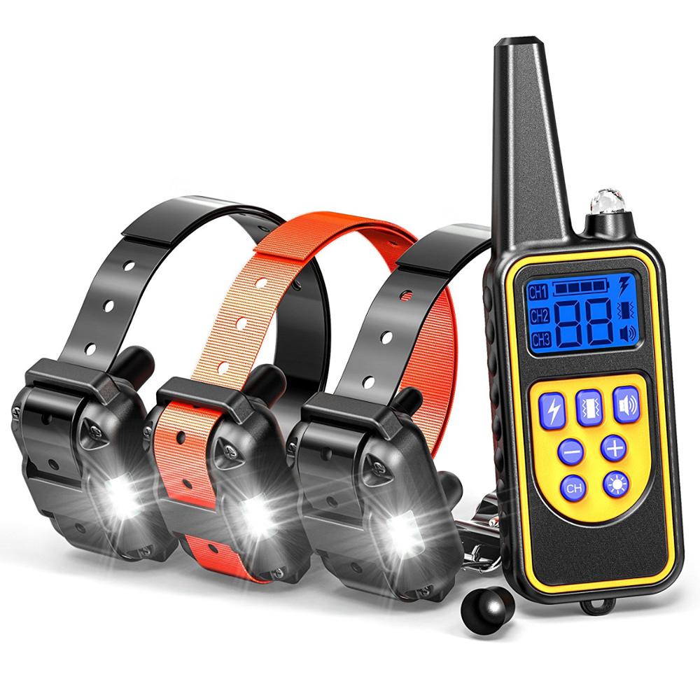 Dog Training Electric Collar, Waterproof Rechargeable 2600ft Remote Dog Shock Collar with LED Light, Beep, Vibration