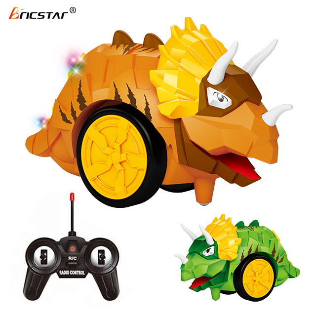 Bricstar best selling toys 2.4G infrared remote control drift stunt walking robot toy animal dinosaur with light and music