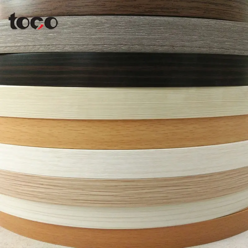 Pvc Banding Tape Tropical Wood Plastic Edging Band Strip Belt Trim Veneer Furniture Pvc Edge Banding Tape